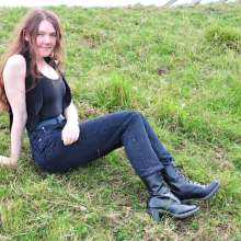 DungeonMasterOne: Chastity wears designer Armani jeans into the mudbanks!