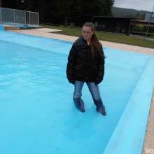 Perfectwetlook: Winter Jacket in the Pool