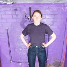 DungeonMasterOne: Cola and water all over Chastity's blue jeans and purple t-shirt