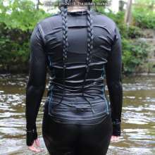 DungeonMasterOne: Purity goes swimming in a tight black ladies running outfit