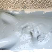 Stella: Stella takes a bath in a tub full of grey-t slime.