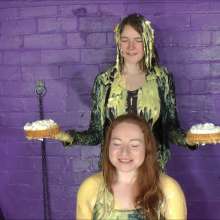 DungeonMasterOne: Chastity and Daphne fill each others disco pants with food!