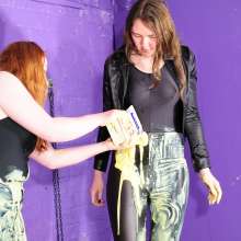 DungeonMasterOne: Chastity and Daphne fill each others disco pants with food!