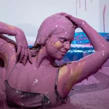 CandyCustard: Jezebelle pvc and nude gunge bath photoset