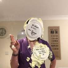 SmokySharon: Personalised pie message on plate